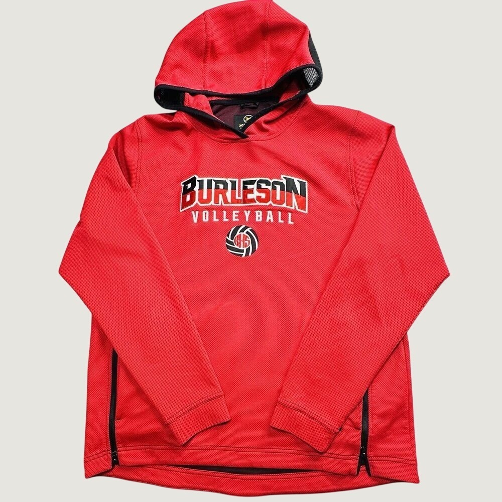 X-Grain Hoodie Mens Large Red Burleson Volleyball Pullover Performance Athletic